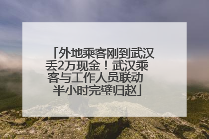 外地乘客刚到武汉丢2万现金！武汉乘客与工作人员联动 半小时完璧归赵